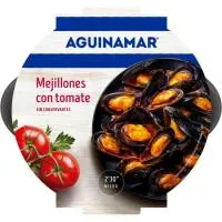 Mejillones en salsa de tomate AGUINAMAR, bandeja 500 g