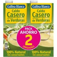 Caldo casero de verduras GALLINA BLANCA, pack 2x1 litro