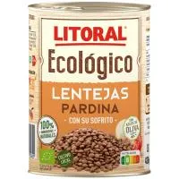 Lenteja ecológica LITORAL, lata 420 g