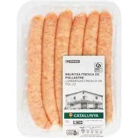 Longaniza de pollo EROSKI, 6 uds, bandeja 360 g
