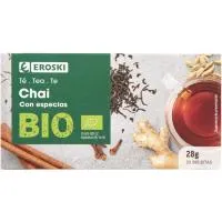 Té chai EROSKI BIO, caja 20 sobres