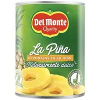 La piña en rodajas DEL MONTE, lata 360 g