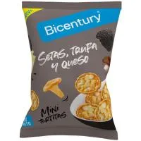 Mini tortitas setas trufa queso BICENTURY, paquete 70 g