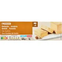 Helado corte de turrón EROSKI, barra 1 litro
