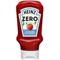 Ketchup zero sin sal ni azúcares añadidos HEINZ, bocabajo 425 g