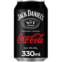Whisky JACK DANIELS y COCA COLA, lata 33 cl