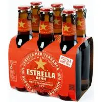 Cerveza easy open ESTRELLA DAMM, 6x20 cl