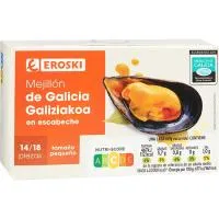 Mejillón en escabeche de Galicia 14/18 EROSKI, lata 111 g