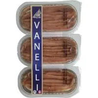 Anchoas 120/75 VANELLI, pack 3x40 g
