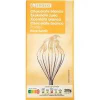 Chocolate blanco para postre EROSKI, tableta 200 g