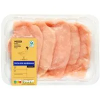 Pechuga fileteada de pollo marinada EROSKI, bandeja aprox. 500 g