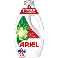 Detergente líquido + poder quitamanchas ARIEL, garrafa 25 dosis