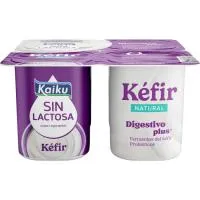 Kéfir natural sin lactosa KAIKU, pack 4x125 g