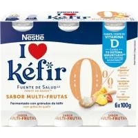 Kéfir 0% multifrutas NESTLÉ, pack 6x100 g