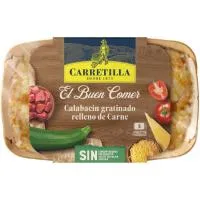 Calabacín gratinado relleno de carne CARRETILLA, bandeja 350 g