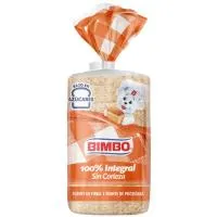 Pan de molde integral sin corteza BIMBO, paquete 450 g