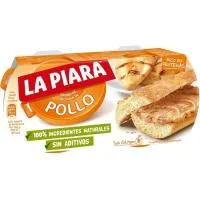 Paté de pollo natural LA PIARA, pack 2x75 g