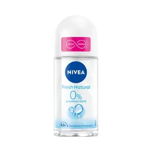 NIVEA Fresh natural Desodorante roll on para mujer sin alcohol ni sales de aluminio 50 ml.