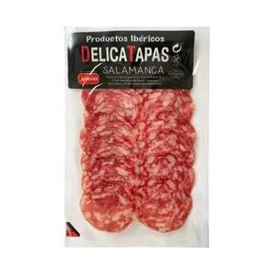 DELICATAPAS Salchichón ibérico extra, elaborado sin gluten y cortado en lonchas 40 g.