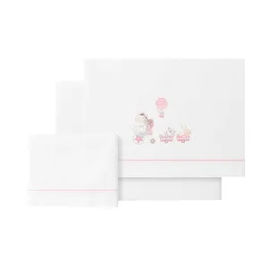 Tríptico para cuna, color rosa, INTERBABY Jirafa bicicleta.