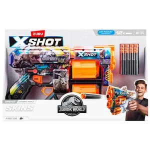ZURU Jurassic World, Lanzador X-Shot Skins Dread, 12 dardos +8 Años