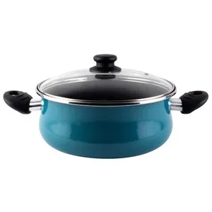 Cacerola de acero con tapa de vidrio e interior antiadherente, apta para inducción, 24 centímetros, Country MAGEFESA.