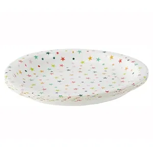 Platos desechables decorados con estrellas, 10 unidades, ACTUEL.