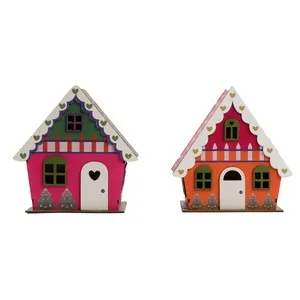 Cajas de madera con forma de Casa Tyrol 16cm modelos surtidos, SNC