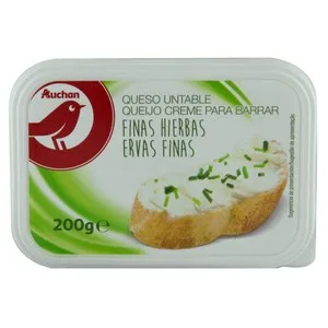 AUCHAN Queso de untar con finas hierbas 200 g. Producto Alcampo