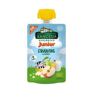 CASA GRANDE DE XANCEDA Bolsita de yogur ecológico más fruta CASA GRANDE DE XANCEDA 90 g.
