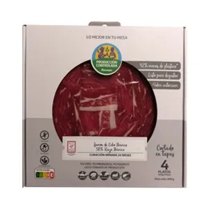 ALCAMPO CULTIVAMOS LO BUENO Estuche con sobres de jamón de cebo ibérico (50% raza ibérica), cortado en tapas 4 x 100 g.