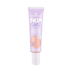 ESSENCE Skin tint tono 20 Tinte para piel hidratante, cobertura ligera a media y FPS 30.