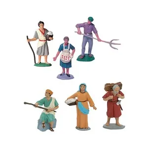 Figuras 3 Pastores para Belén de Navidad 7cm modelos surtidos, OLIVER ART