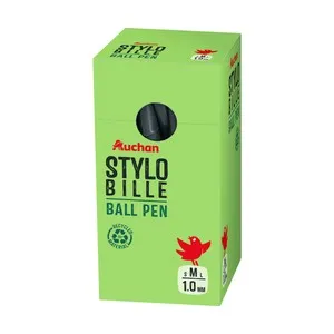 Bolígrafo de tinta negra 1mm, plástico reciclado, ALCAMPO.