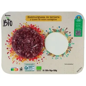 ALCAMPO CULTIVAMOS LO BUENO ECOLÓGICO Hamburguesa con medallón de queso de cabra duo ecológico 169g.