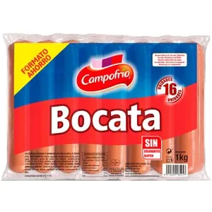 CAMPOFRÍO Salchichas cocidas y ahumadas de pollo y cerdo 1 kg.