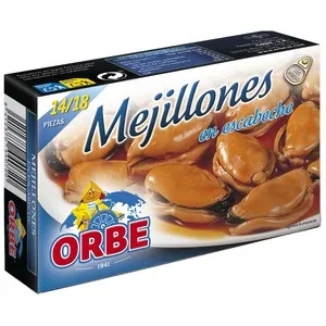 ORBE Mejillones en escabeche 14/18 piezas.