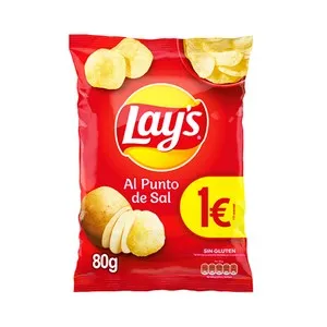 LAY'S Al punto de sal Patatas fritas lisas de bolsa 80 g.