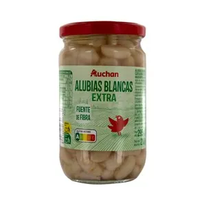 PRODUCTO ALCAMPO Alubias blancas (judias) extra, ya cocidas bote 210 g.