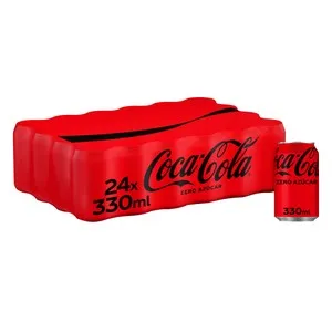 COCA COLA ZERO Refresco de cola Zero azúcar pack 24 latas de 330ml