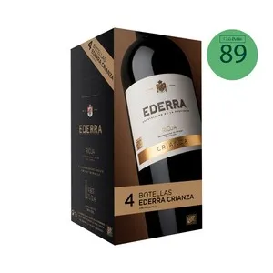 EDERRA Caja con 4 botella de vino tinto crianza con D.O. Ca. Rioja.