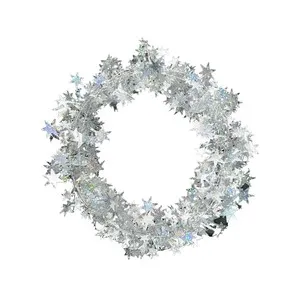Guirnalda Oropel de estrella alambre plata, ACTUEL.