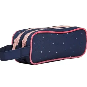 Estuche portatodo de 2 compartimentos. estampado de flores, ALCAMPO..