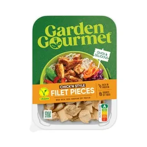 GARDEN GOURMET Sensational pieces Especialidad vegana a base de proteina de soja 160 g.