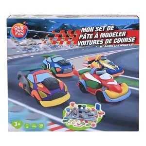 Set de Juego Coches y Carreras con moldes y pasta de modelar 20 Piezas +3 Años ONE, TWO FUN
