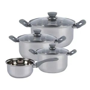 Bateria de cocina de 7 piezas modelo Dresden fabricada en acero inoxidable TABERSEO.