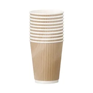 Set de 10 vasos desechables de cartón laminado, 0,28 litros, ACTUEL.