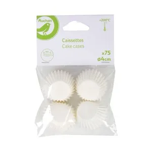 Paquete con 75 cápsulas desechables para magdalenas, 4cm. de diámetro, PRODUCTO ECONÓMICO ALCAMPO.