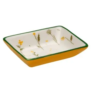 Fuente rectangular flores. VERSA HOME