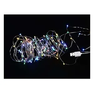 Guirnalda multicolor Copper de 100 luces LED, para uso interno, ACTUEL.